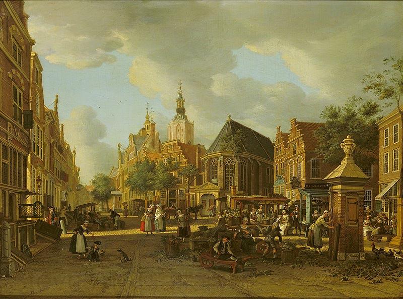 unknow artist The Groenmarkt as seen towards the Westeinde Norge oil painting art